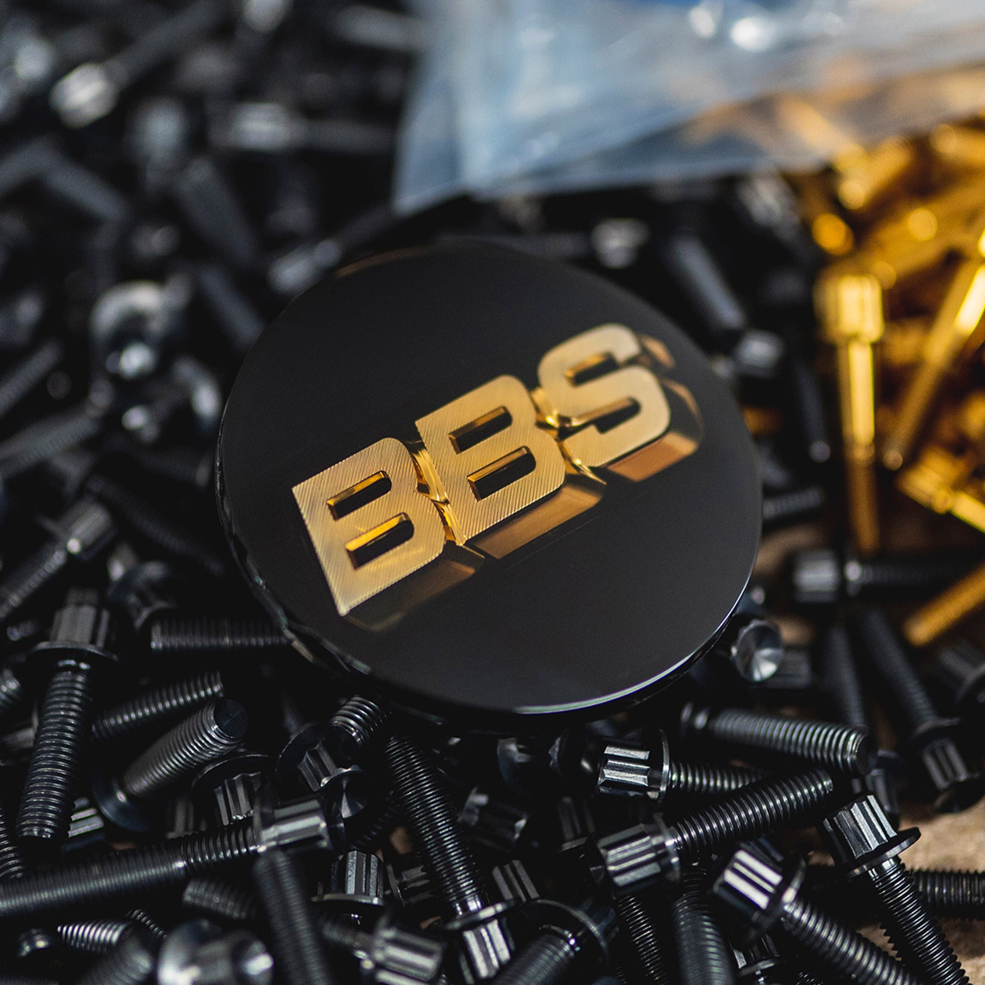 BBS Black/Gold 3D Caps