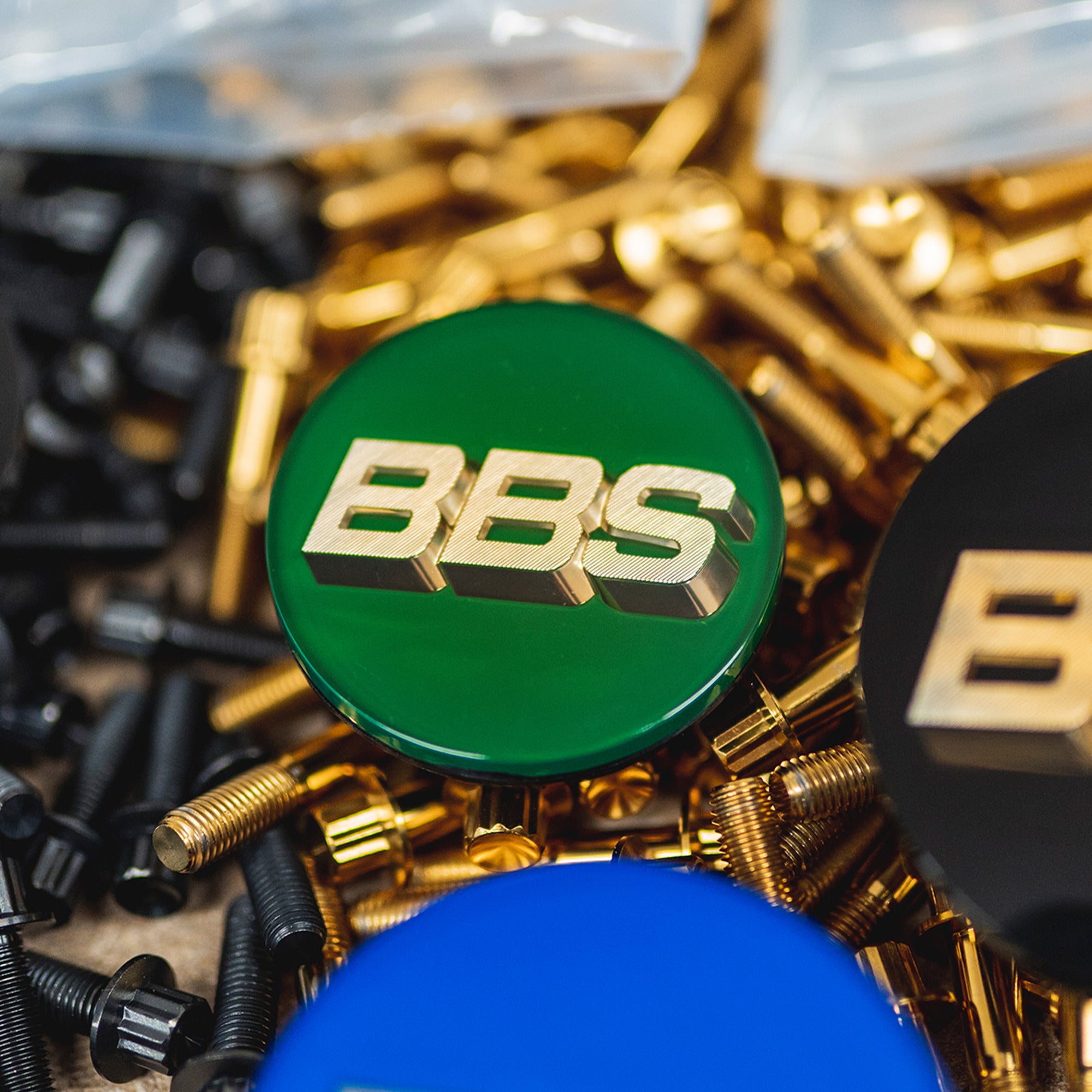 BBS Green/Gold 3D Caps